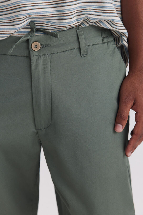 Springfield Lightweight straight fit trousers green