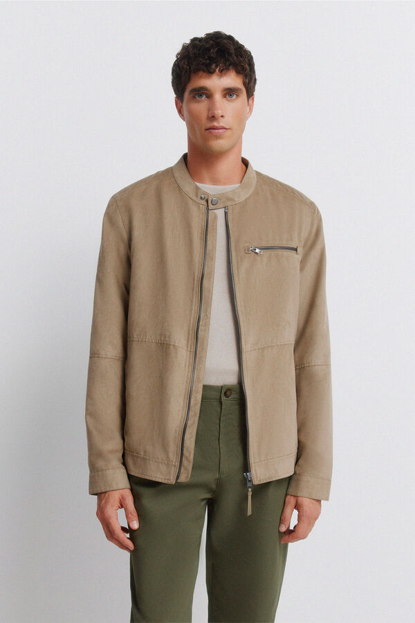 Springfield Micro-printed slim fit chinos printed