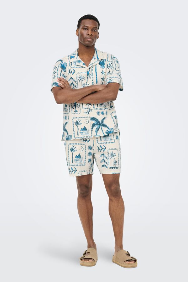 Only & Sons Textured Bermuda shorts white