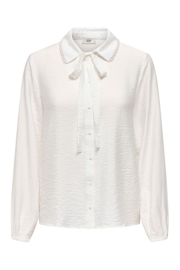 JDY Camisa manga larga lazo blanco