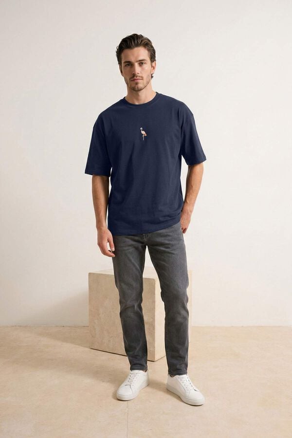 Trendyol Camiseta oversize manga corta azul