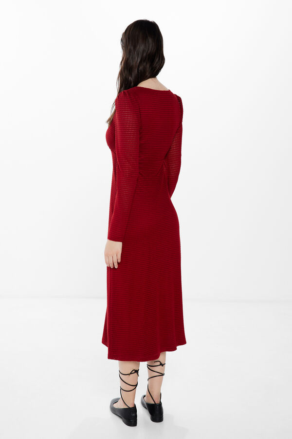 Springfield Structured midi dress red