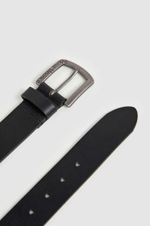 Pepe Jeans Cintur&oacute;n piel hebilla negro