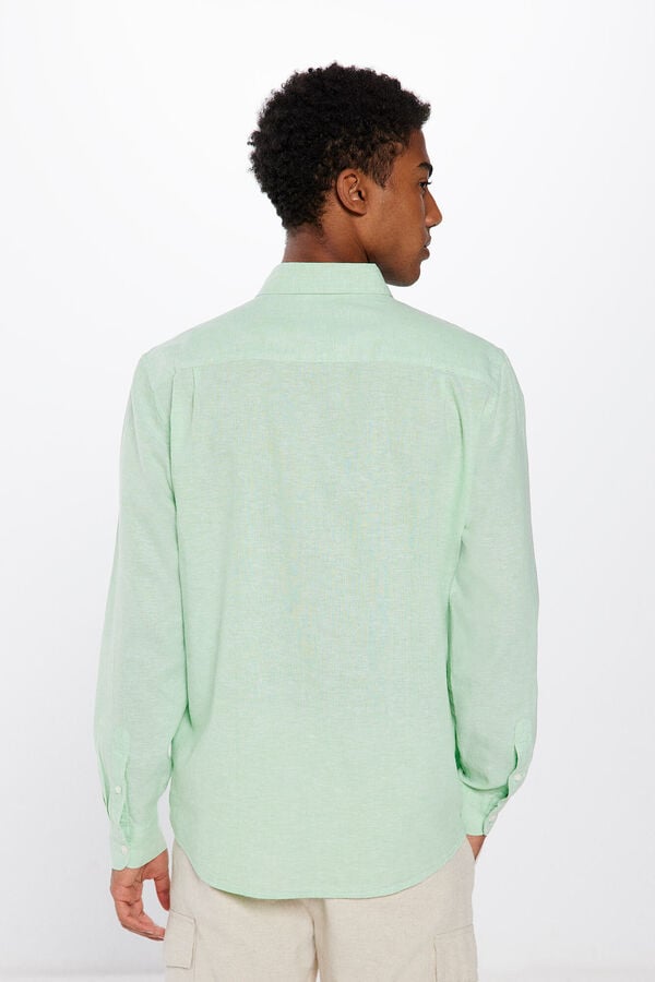 Springfield Camisa lino color verde