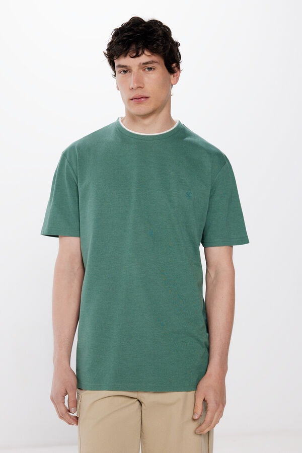 Springfield T-Shirt aus doppeltem Piqué grün