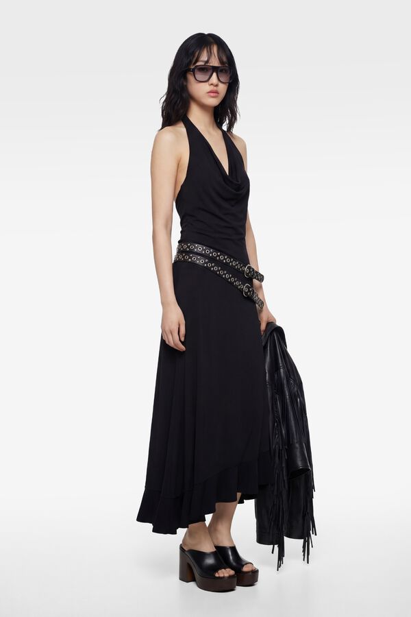 Koton Halterneck midi dress black