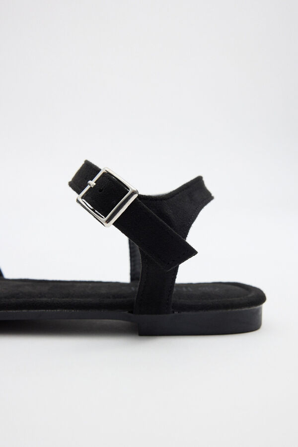 Inside Braided cross-strap sandal black