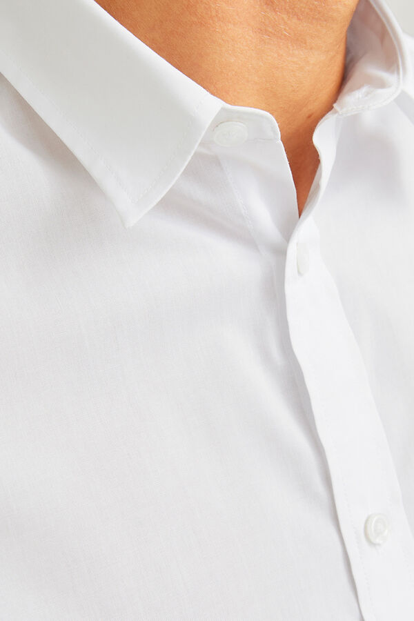 JJ REBEL Schmal geschnittenes, formelles Twill Wei&szlig;