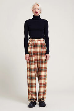 Springfield Wide leg trousers with pleats natural
