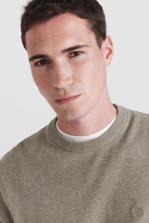 Springfield Basic round neck jumper beige
