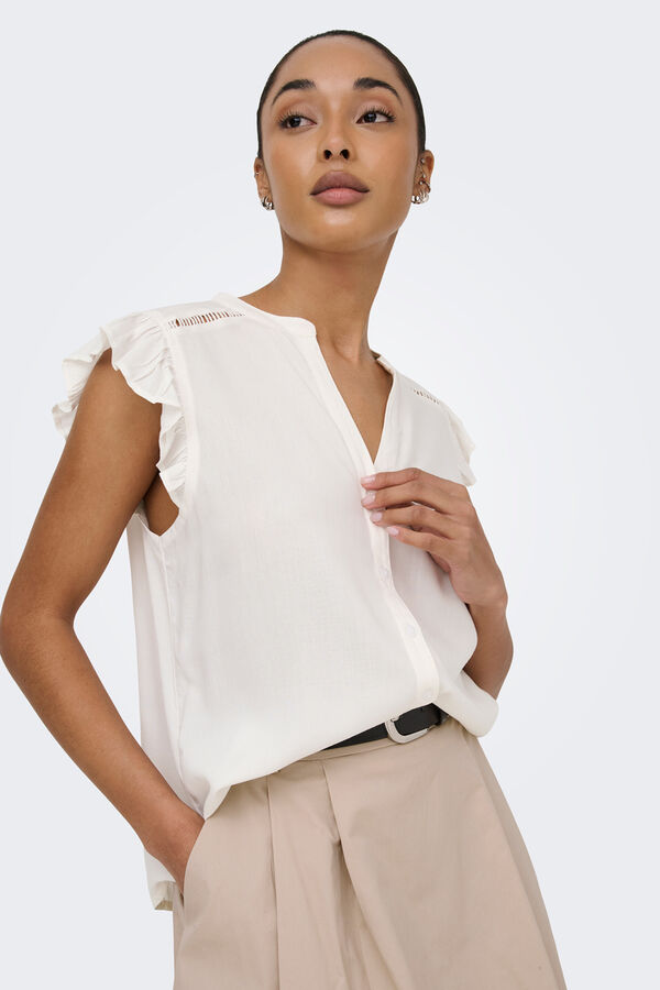 Only Sleeveless blouse blanc