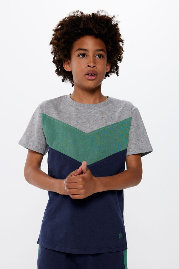 Springfield Camiseta color block niño verde