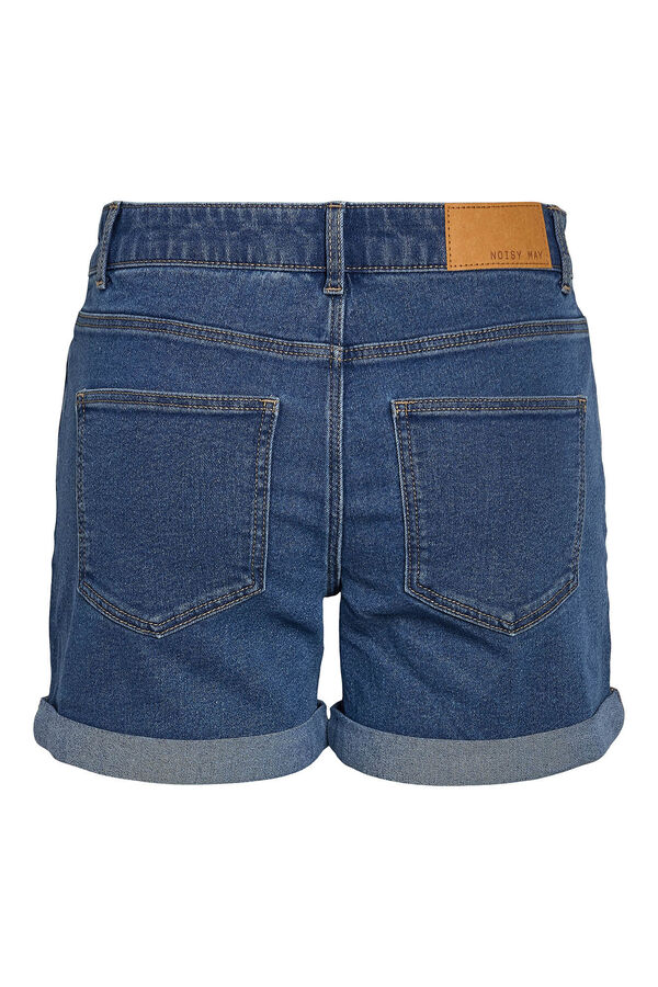 Noisy May Pantal&oacute;n vaquero corto con 5 bolsillos y detalle dobladillo. azul