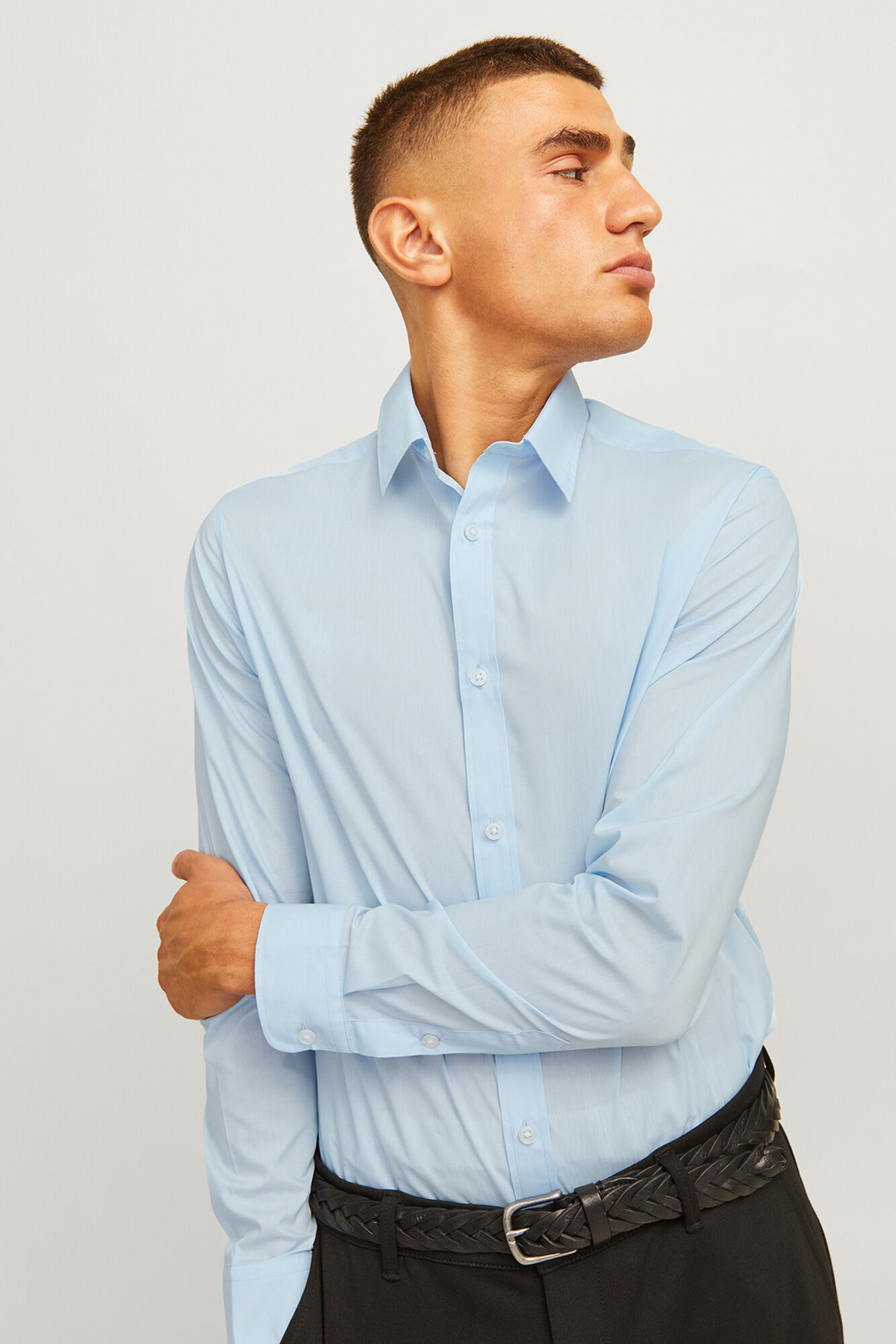 JJ REBEL Camisa formal slim fit sarga