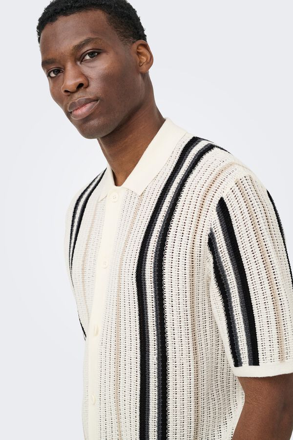 Only & Sons Jersey-knit short sleeve shirt white
