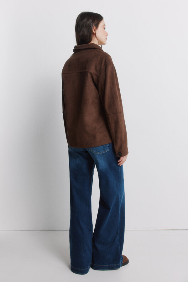 Springfield Wide high-rise jeans blue