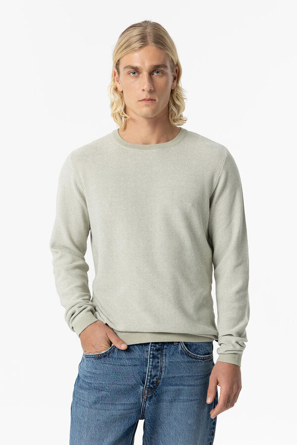 Springfield Textured jersey-knit jumper zelena