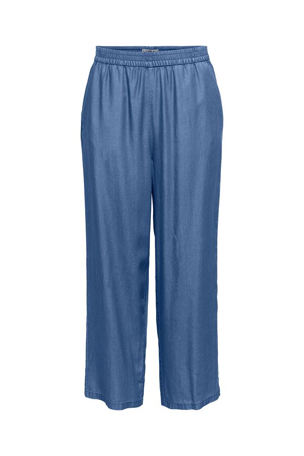 Only Pantal&oacute;n culotte de tencel azul