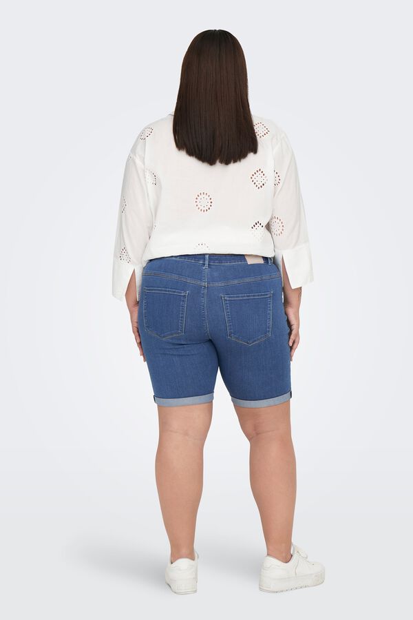 Only Carmakoma Shorts denim pitillo talla grande azul