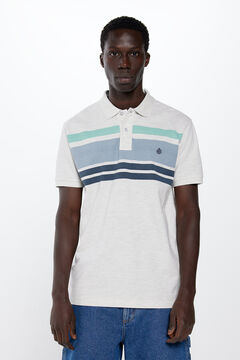 Springfield Polo majica od pikea, color block standardnog kroja svetlosiva