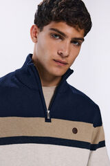 Springfield Color block zip fastening jersey tamnosiva