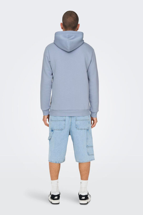 Springfield Sweatshirt com capuz de lã azulado