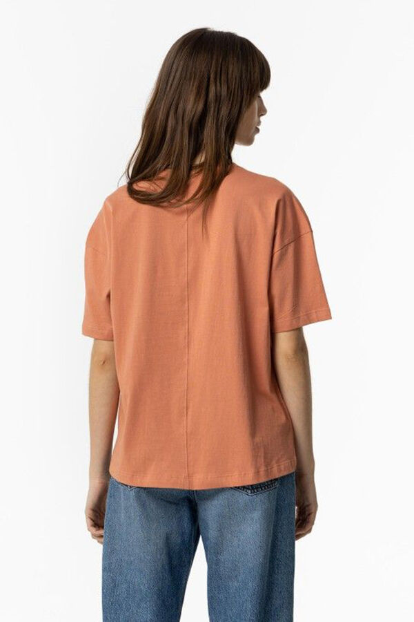 Springfield T-Shirt Print vorne mit Applikation orange