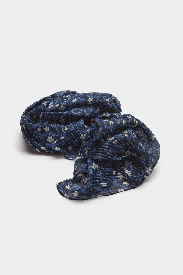 Springfield Pleated floral scarf navy