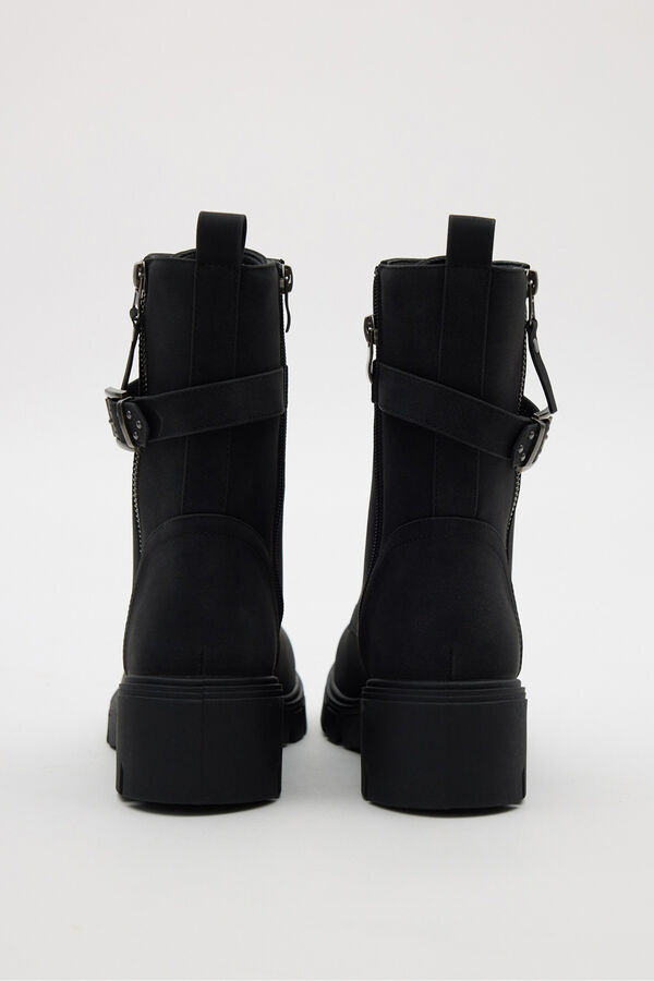 Inside Botines con cordones y cremallera negro