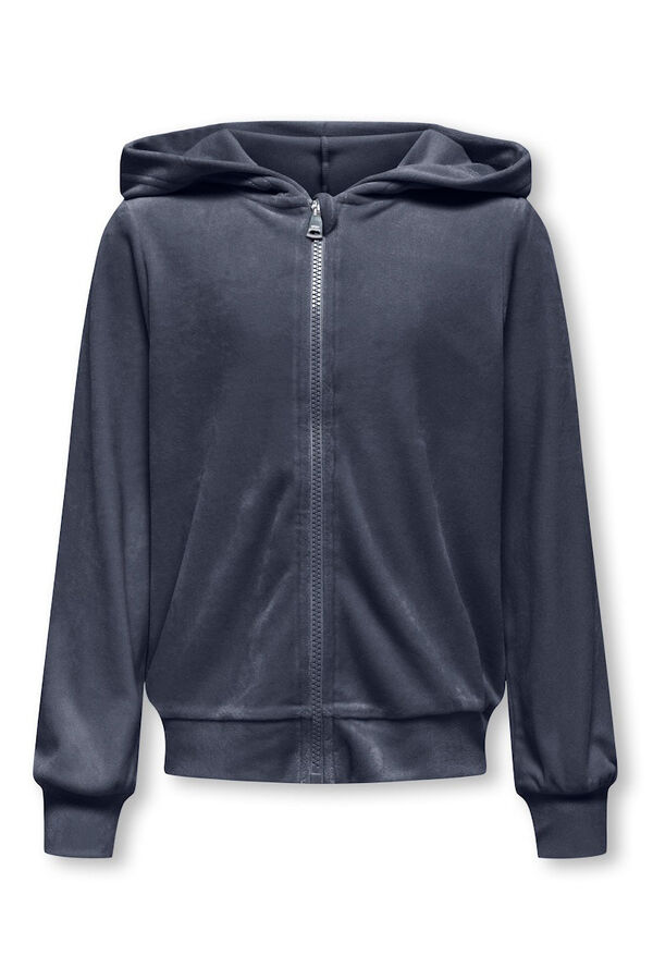 Only Girls Velvet effect sweatshirt bleu