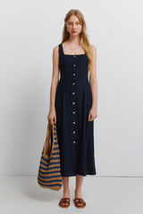 Springfield Square neck midi dress blue