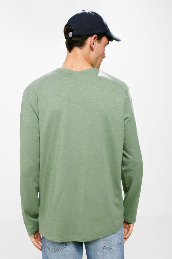 Springfield Long-sleeved Henley T-shirt green