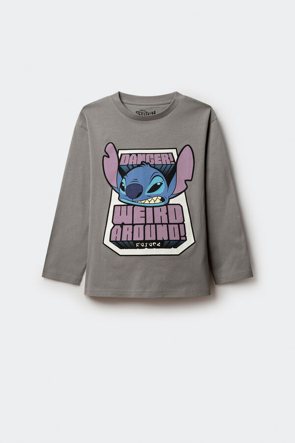 Springfield Kids Camiseta de manga comprida Lilo & Stitch para meninos cinzento