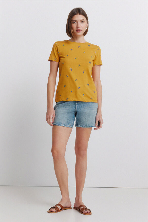 Springfield Printed short sleeve T-shirt nude