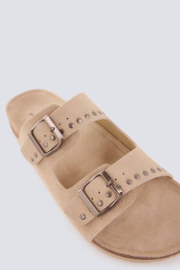 Springfield Studded buckle sandal brown