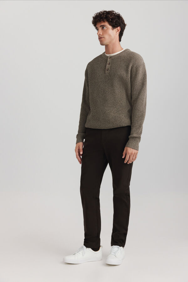 Springfield Henley neck jumper nude