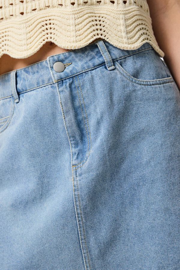 Pieces Kurzer Jeansrock Blau