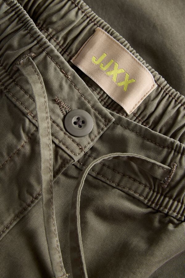 Jack & Jones Bermudas de algod&atilde;o de cintura m&eacute;dia cru