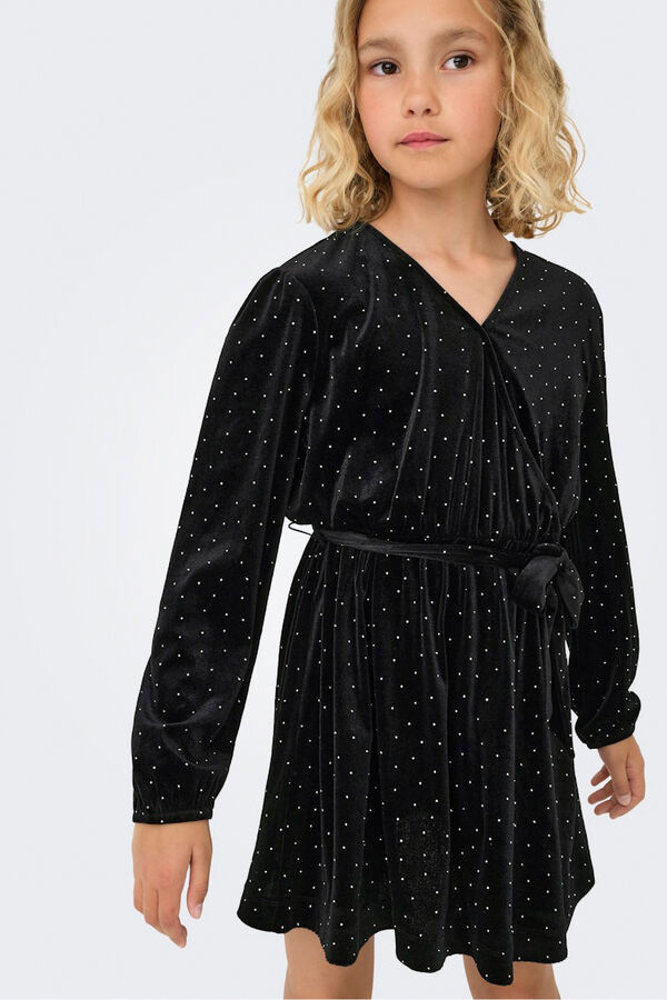 Only Girls Short dress with sparkles noir