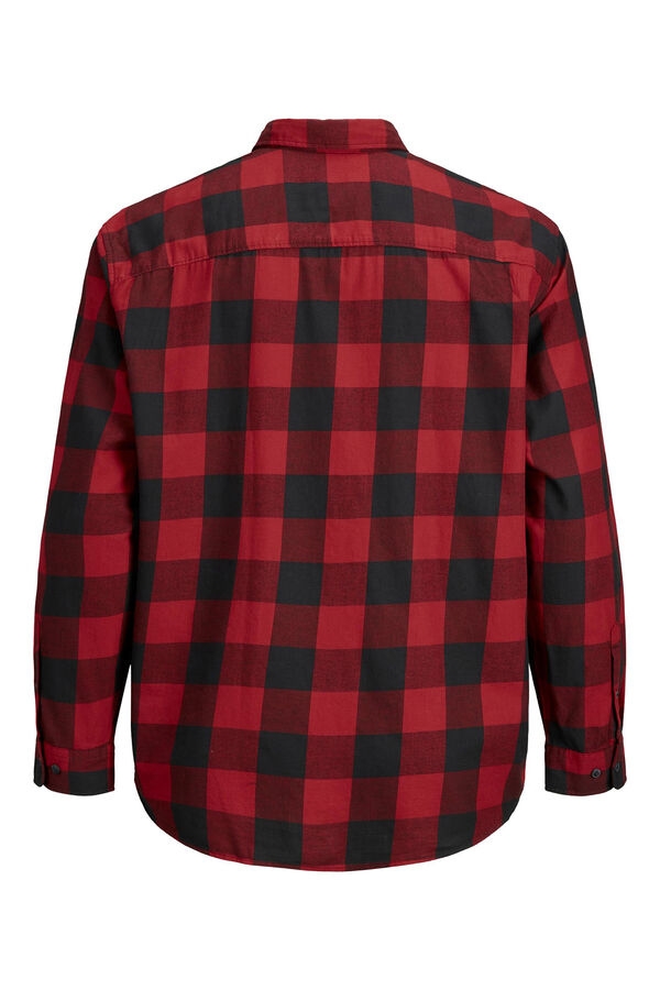 Springfield PLUS loose fit check serge shirt red