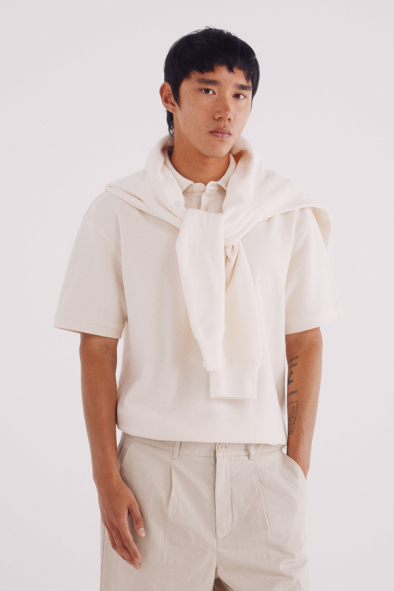 Springfield Regular fit twill structured polo shirt