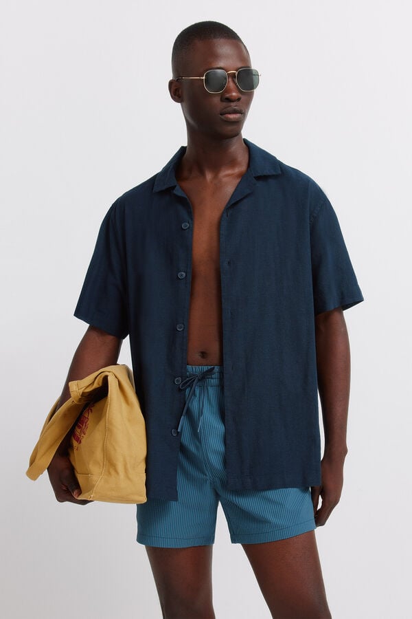 Springfield Striped seersucker swimwear blue