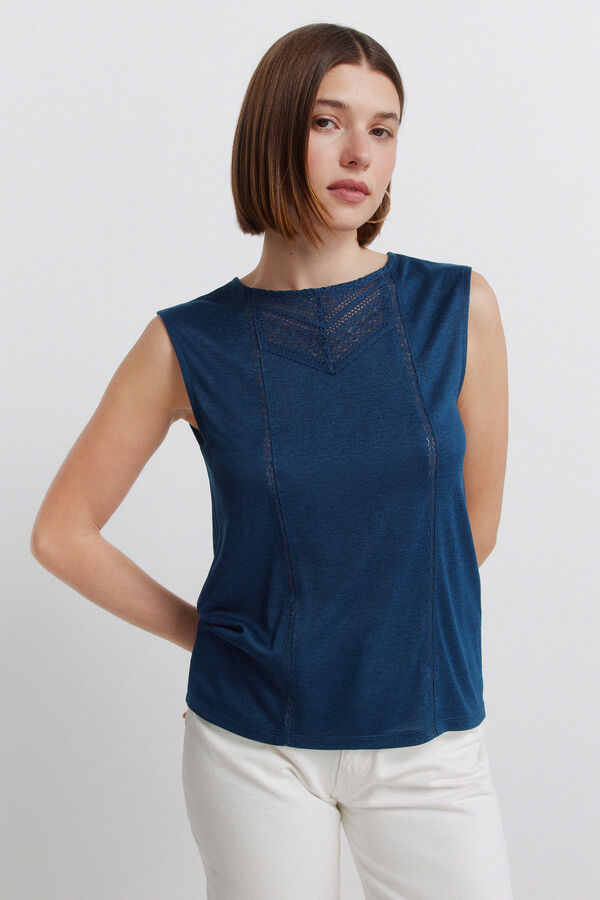 Springfield Crochet vest top blue