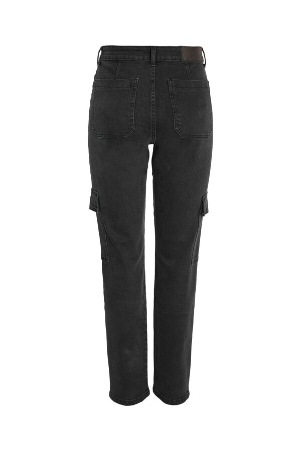 Springfield Moni straight cargo jeans noir