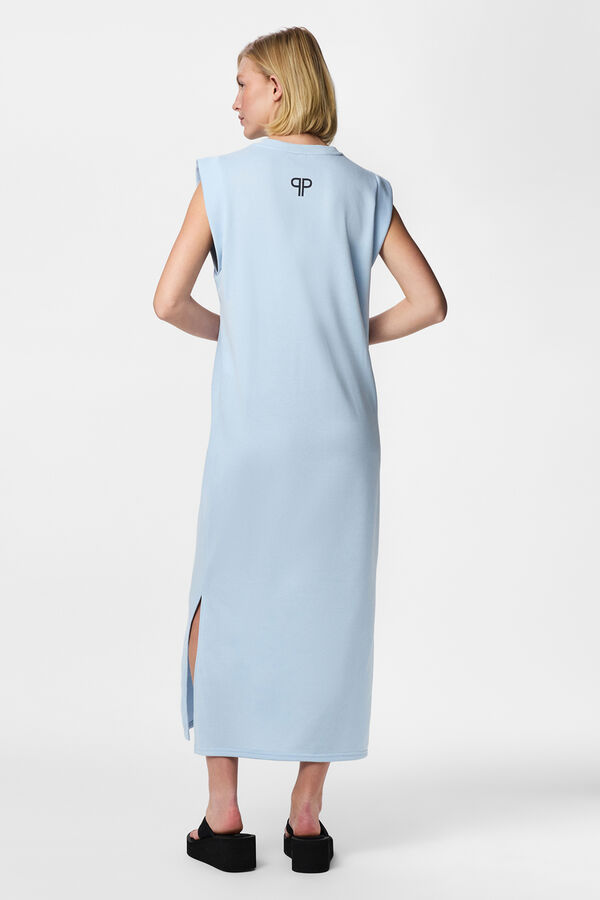 Pieces Cotton long dress blue