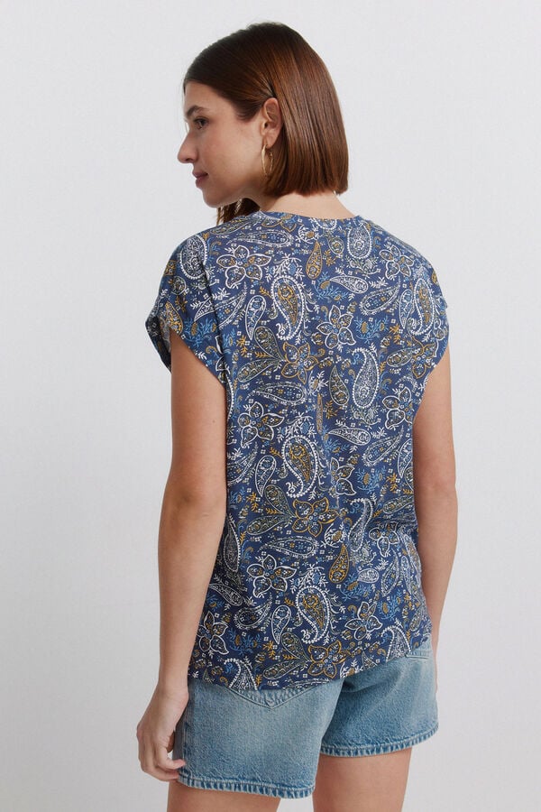 Springfield Printed short sleeve T-shirt blue