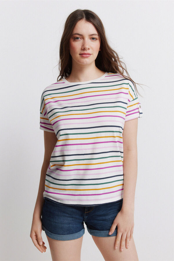 Springfield Striped short sleeve T-shirt beige