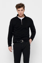 Only & Sons Sweatshirt com fecho-&eacute;clair preto