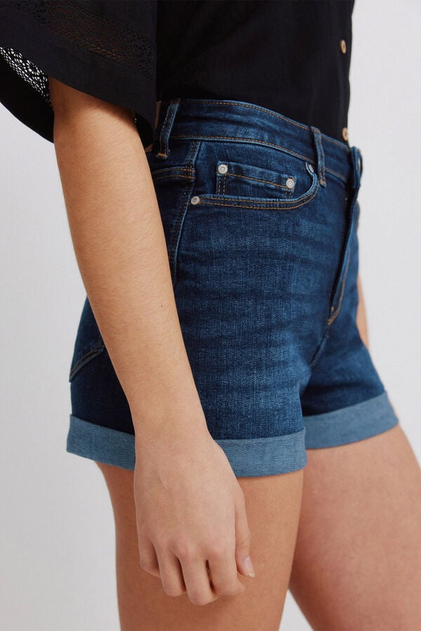 Springfield Short mid-rise jeans blue
