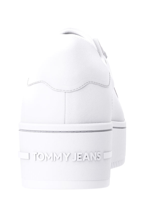 Springfield Flatforms Tommy Jeans Damen mit doppelter Plateausohle blanco